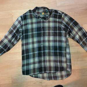 Like new brown plaid Bass Pro men's long sleeve shirt